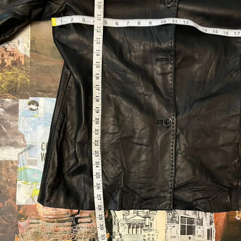Black leather vintage couture jacket